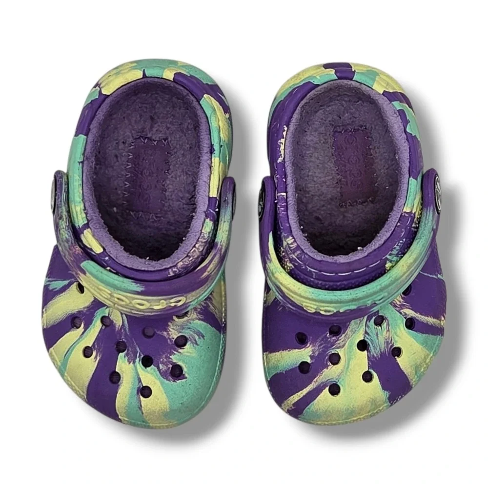 Crocs Classic Lined Clog Child 5 Tie Dye Slip On